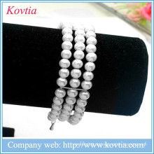 Berühmte klumpige Kette Tennis Armband Webstuhl Nachahmung Perle Armband Armbänder Großhandel Bulk Schmuck